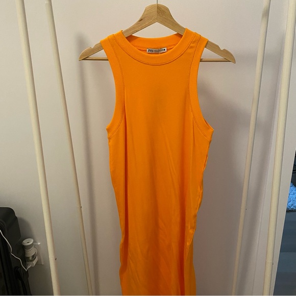 Zara Midi Halter Dress in Orange - Picture 4 of 6
